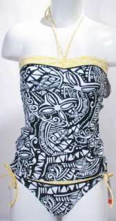 Hula Honey Black Globetrotter Swimsuit Tankini S Small NWT NEW  
