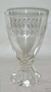 Anchor Hocking Bubble Footed Laurel Pattern Juice Glass  