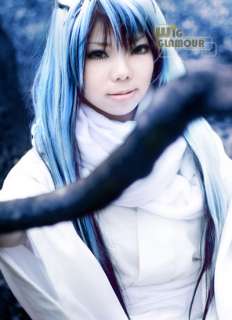 Nurarihyon no Mago Yuki Onna Long Black Mixed Blue Cosplay Long Hair 