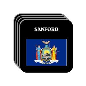 US State Flag   SANFORD, New York (NY) Set of 4 Mini Mousepad Coasters
