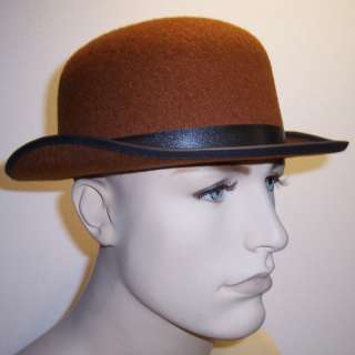 Large Brown Felt Costume Derby Adult Bowler Cap Hat  