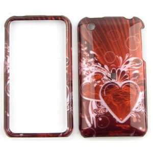  Apple iPhone 3G/3GS Transparent Design Heart on Red Hard 