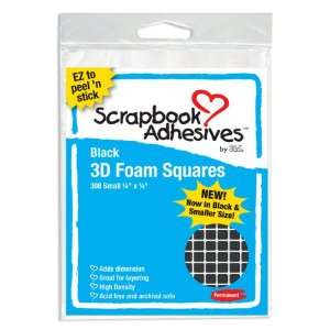  3D Permanent Foam Squares 308/Pkg Black, .25X.25 