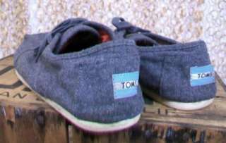 TOMS Gray Woolen Mens Nice Classic Lace Up Plaid Lined Shoes sz 9.5 