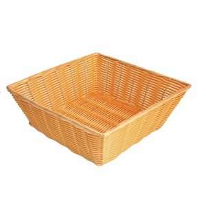  Square Woven Basket, 13 x 13 x 4 1/2 Inch, Polypropylene 