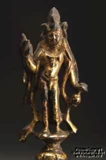 Chinese Miniature Gilt Bronze Figure of Deity, Tang Dynasty Period 