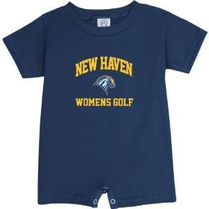  New Haven Chargers Navy Womens Golf Arch Baby Romper 