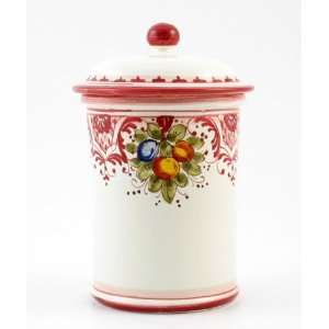  Hand Painted Italian Ceramic 8.7 inch Canister Frutta 