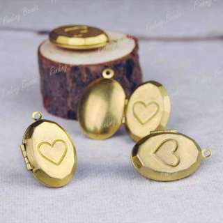 5pcs Brass oval Photo Locket pendants bead charm MB0528  