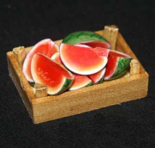 Crate of Melon Quarters Dolls House Miniature Fruit  