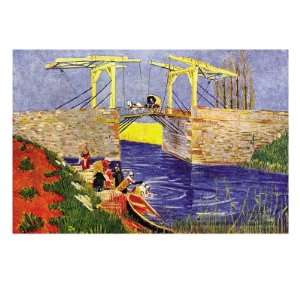  The Langlois Bridge At Arles with Women Washing Landscape 