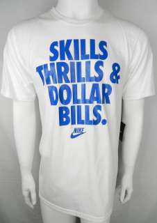 NIKE SKILLS THRILLS DOLLAR BILLS NEW Mens White T Shirt Size L XL 2XL 