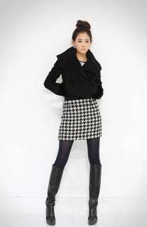   Women Big Lapel Wool Slim Jacket Coat Short 2 Colors M L 0951  