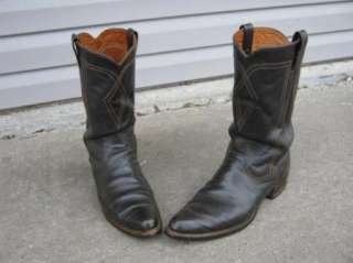Vintage Mens Texas Water Buffalo Cowboy Boots 12 D 12D 8911 Brown 