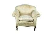 Victorian Antique Cream Fireside Reading Library Easy Armchair Chair x 
