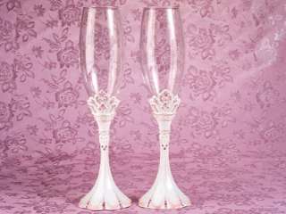 Princess Collection Pink Tiara Wedding Toasting Flutes  