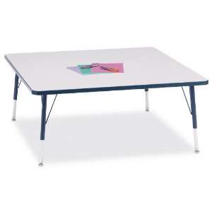 Kydz Activity Table   Square   48 X 48, 11   15 Ht   Gray/Blue 