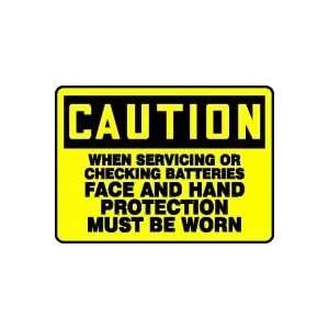  CAUTION WHEN SERVICING OR CHECKING BATTERIES FACE AND HAND 