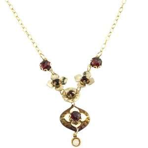 Holly Yashi Gold Filled and Niobium Burgundy Eternal Flowers Necklace 
