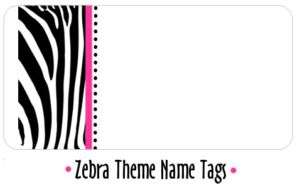 ZEBRA BIRTHDAY Party Sticker Label ~ All Purpose Name Tag Cute Animal 