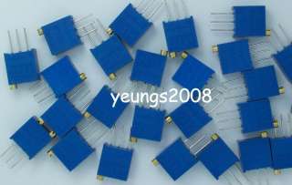 Lot 25x 3296 Variable Resistors 100ohm,1K,10K,100K,500K  