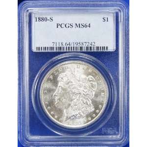  1880 S MS64 Morgan Silver Dollar Graded by PCGS 