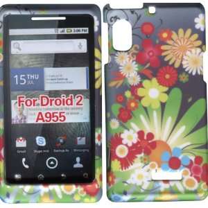 Multi Flowers Motorola Droid 2 A955 Verizon Case Cover Hard Snap on 