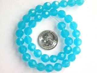 10mm Blue Glass Crystal Faceted Round Bead 40 Beads  