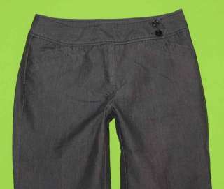 RQT sz 10P Petite Womens Gray Pants Slacks Stretch 6F29  