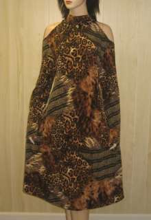 Open Peep COLD SHOULDERS Dress ANIMAL ALLURE nwt Womens Clothing 22 