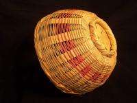 Vintage Woven Basket Large Made in Mexico flower basket Mint  