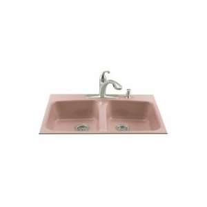   Tile In Kitchen Sink w/Four Hole Faucet Drilling K 5898 4 45 Wild Rose