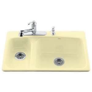   Kitchen Sink With 3 Hole Faucet Drilling K 5924 3 Y2