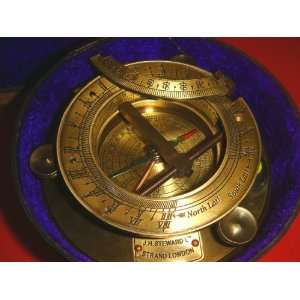  Rare Latitudinal Antiquated Brass Sundial Compass in 