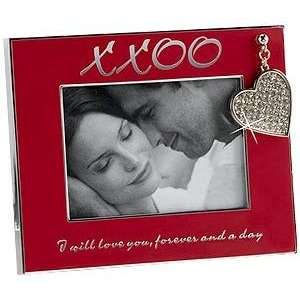  Red XXOO frame with jeweled heart charm   2.5x3.5 Camera 