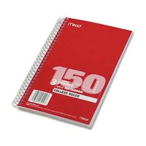   Notebook, College Rule, 6 x 9 1/2, White, 3 Subject 150 Sheets/Pad