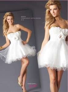   New white short Mini princess Wedding Dress Bride Gown 4 6 8 10 12 16