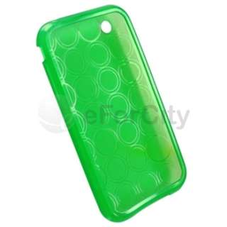 GREEN GEL HARD SKIN CASE COVER for IPHONE 3GS 3G S+LCD  