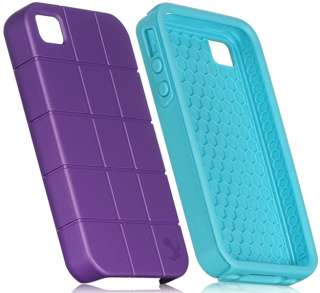LUXMO PURPLE TURQUOISE TURTLE SHELL HYBRID CASE FOR iPHONE 4S VERIZON 