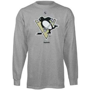  Reebok Pittsburgh Penguins Youth Ash Team Logo Long Sleeve 