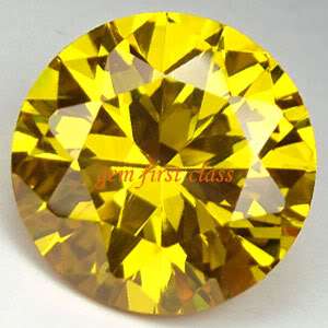   Ct. Yellow Diamond Lab Simulated Round Brilliant Gems 12x7 mm.  