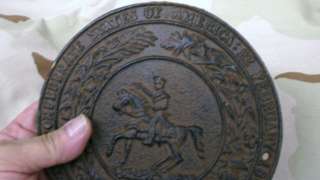 Unique Round Recreated Civil War CSA Plaque Deo Vindice  