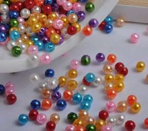   color Imitation Pearl ABS plastic round Charm Bead 4mm #1376  