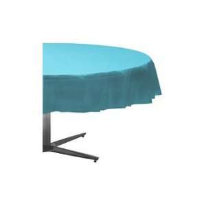   Teal 6 Pack 84 Round Plastic Table Cover #7211. 