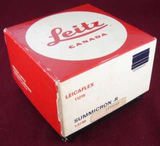 Leica Box for Leicaflex 11215 Summicron R 50mm f/2 Lens  