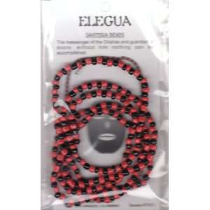  ELEGUA SANTERIA RED & BLACK BEAD BRACELET 