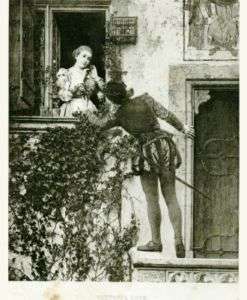 Youthful Love by H.Von Angeli 1883 Photogravure  