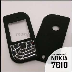   RUBBER BLACK Faceplate/Cover for Nokia 7610 + Keypad 