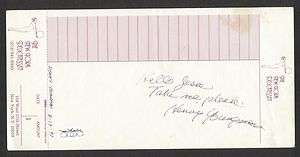 Henny Youngman Signed NEW YORK DELI Check JSA died 1998  