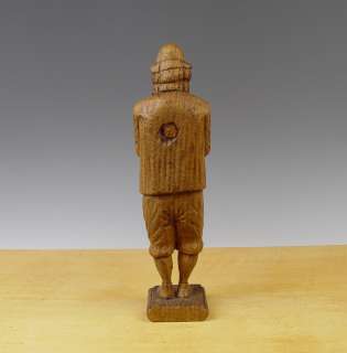 Antique European Oak Sculpture Bagpipe   Player 18th / 19th C.  
